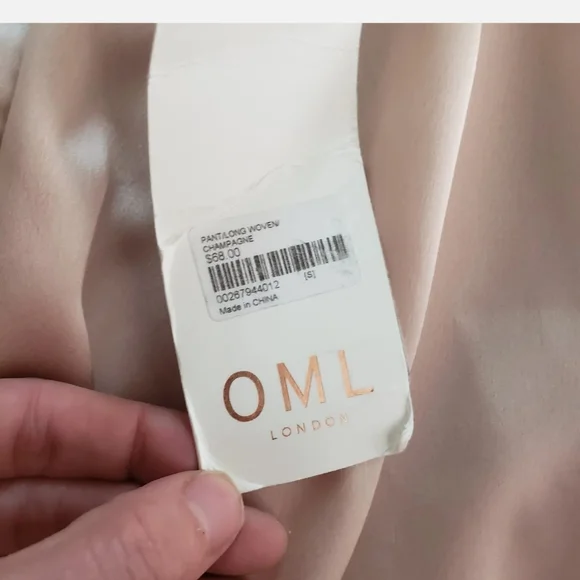 NWT Oh My Love OML london satin wide leg natural pant 6 - Picture 4 of 7